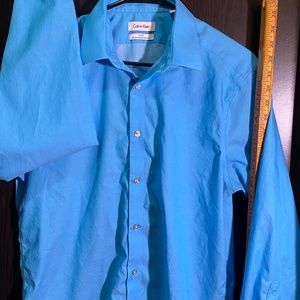 AZURE blue Calvin Klein & BLACK Van Heusen button-down dress shirts